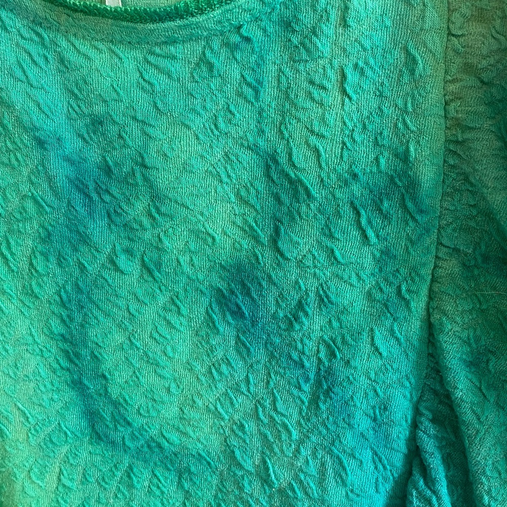 Free People green/Teal sleeveless hi low Fringe Tunic like new - Picture 2 of 15